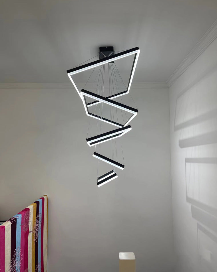 Lustre LED Rectangulaire - Étages Superposés | Tiéra