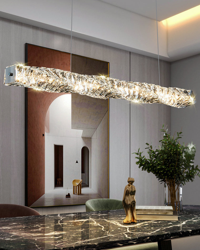 Lustre Linéaire Cristal - Torsade Scintillante | Twistéa