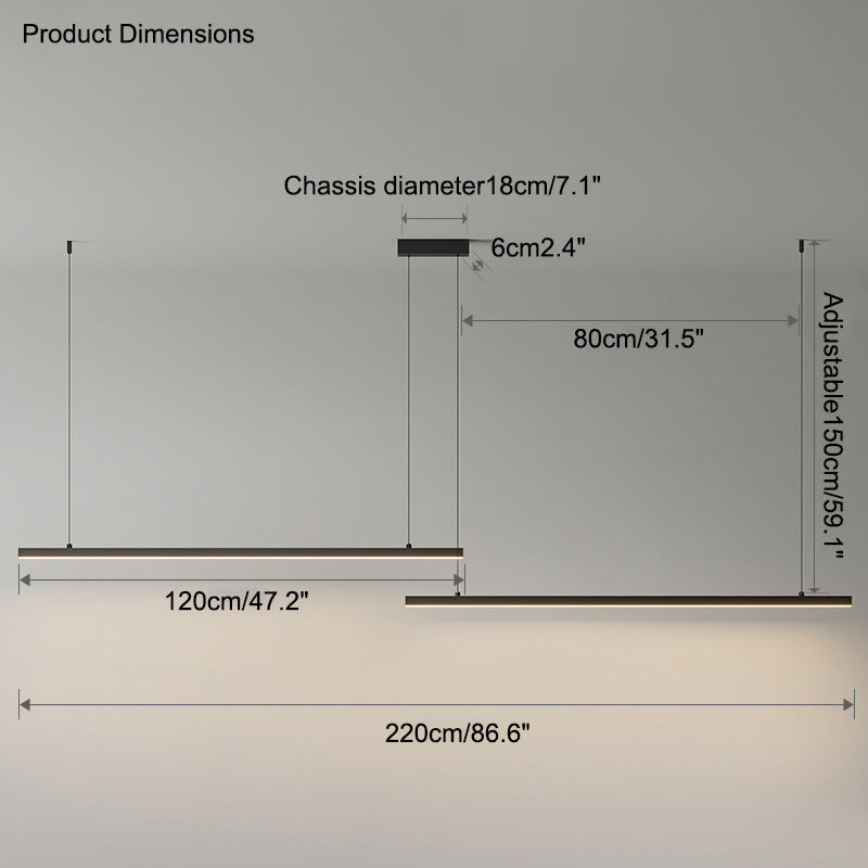 Suspension LED Extra-Longue - Ligne Épurée | Longéa