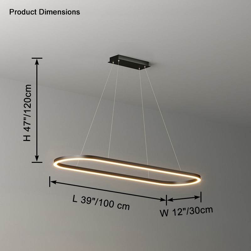 Lustre LED Ovale - Anneau Minimaliste | Ovaléa