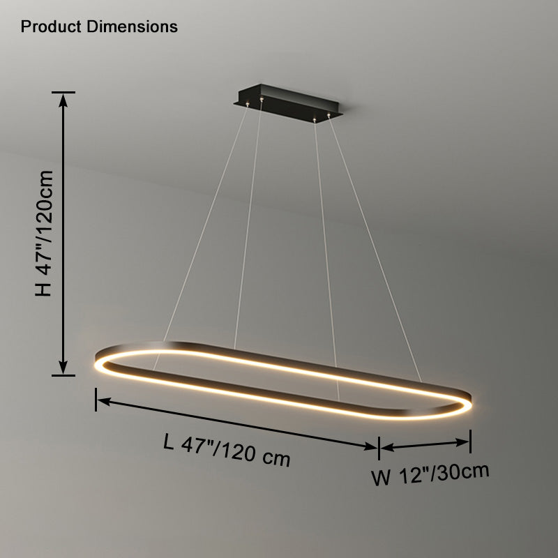 Lustre LED Ovale - Anneau Minimaliste | Ovaléa