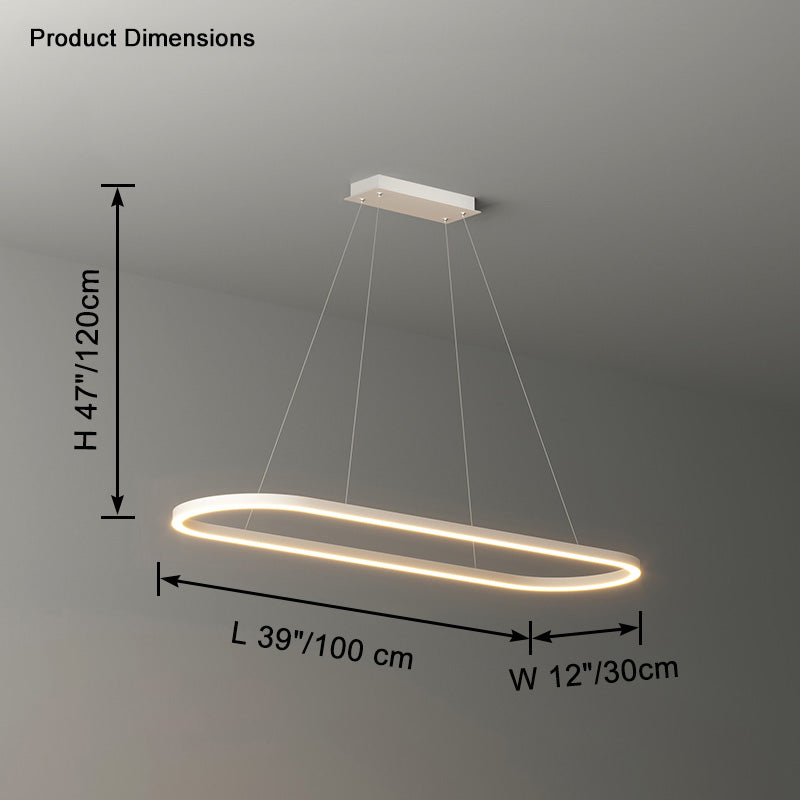 Lustre LED Ovale - Anneau Minimaliste | Ovaléa