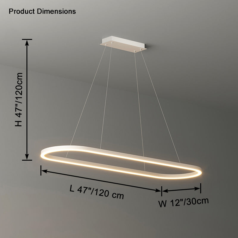 Lustre LED Ovale - Anneau Minimaliste | Ovaléa