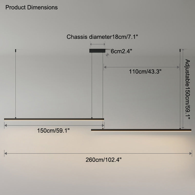 Suspension LED Extra-Longue - Ligne Épurée | Longéa