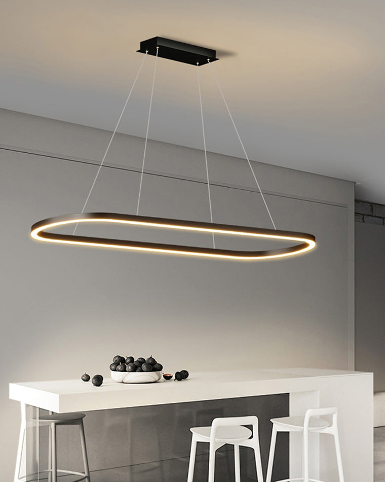 Lustre LED Ovale - Anneau Minimaliste | Ovaléa