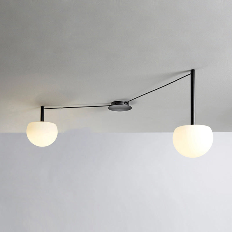 Plafonnier Globes Verre Givré - Sur-Mesure | Globéa