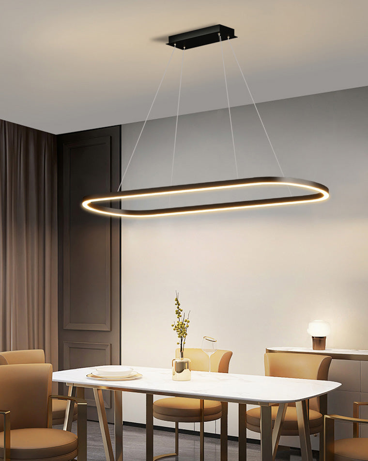 Lustre LED Ovale - Anneau Minimaliste | Ovaléa