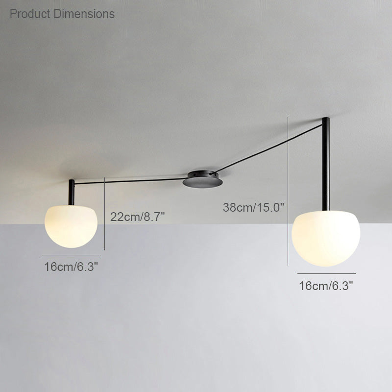 Plafonnier Globes Verre Givré - Sur-Mesure | Globéa
