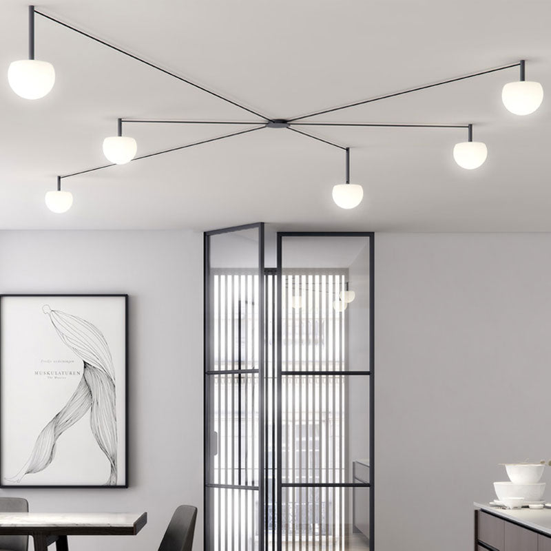 Plafonnier Globes Verre Givré - Sur-Mesure | Globéa