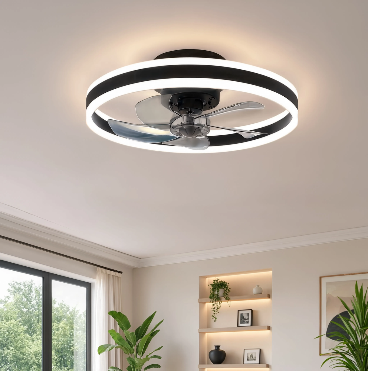 Plafonnier Ventilateur LED Connecté 50 cm | Brizéa