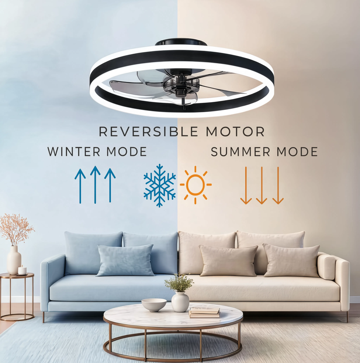 Plafonnier Ventilateur LED Connecté 50 cm | Brizéa