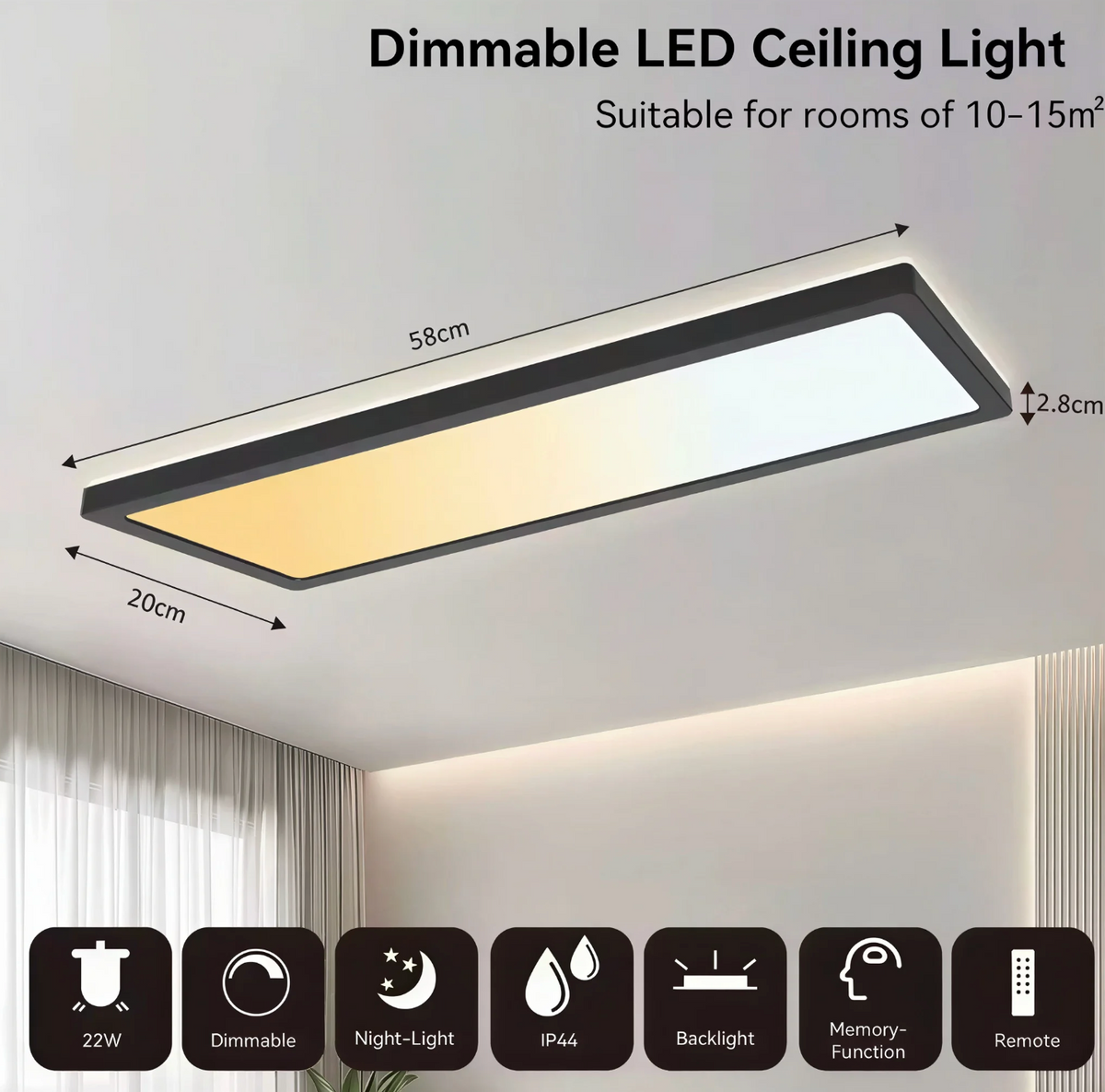Plafonnier LED Salle de Bain - IP44 | Nocturna