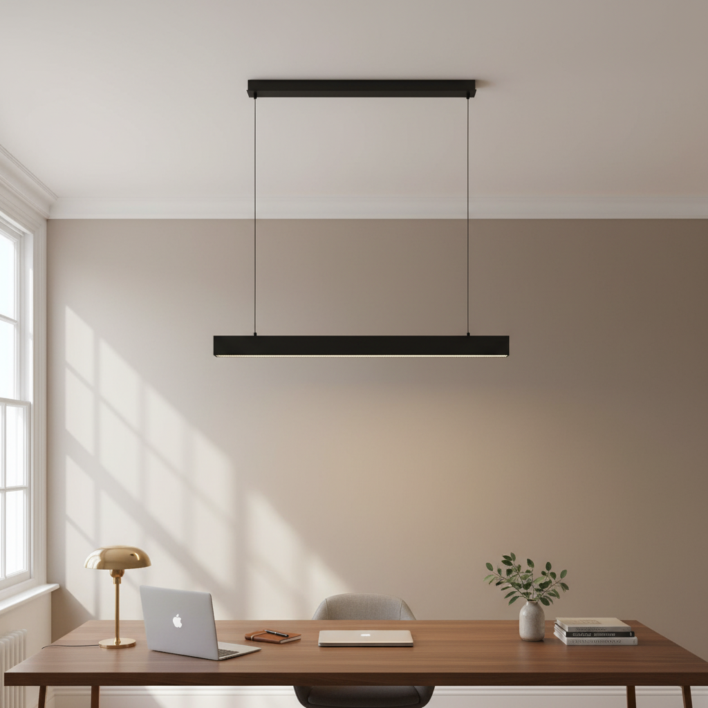 Suspension LED Linéaire Noire - Îlot 120 cm | Îlotéa