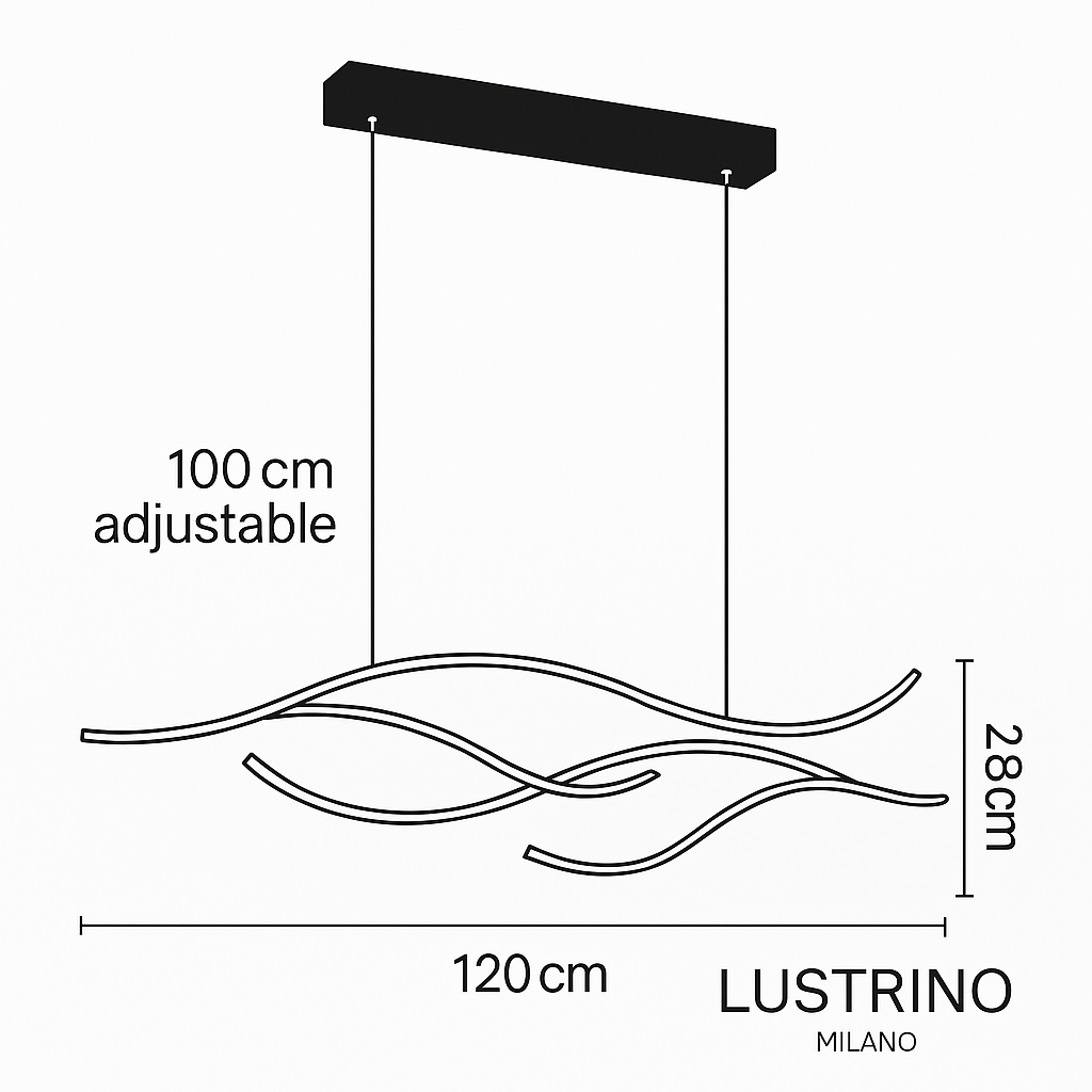 Suspension XXL - Vagues Lumineuses | Ondulia
