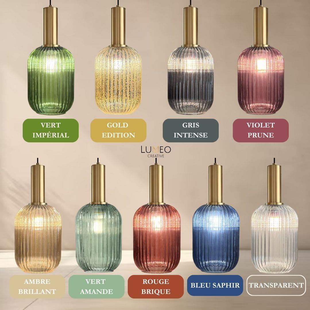 Plafonnier Vintage - Verre Soufflé Coloré | Cristalia