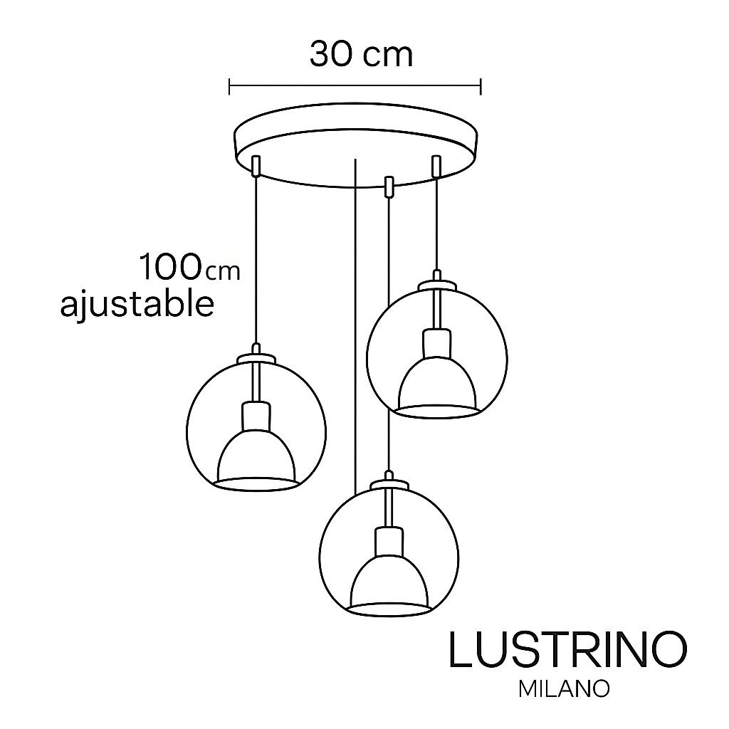 Lustre Filaire Noir - Globes de Verre | Filnéra