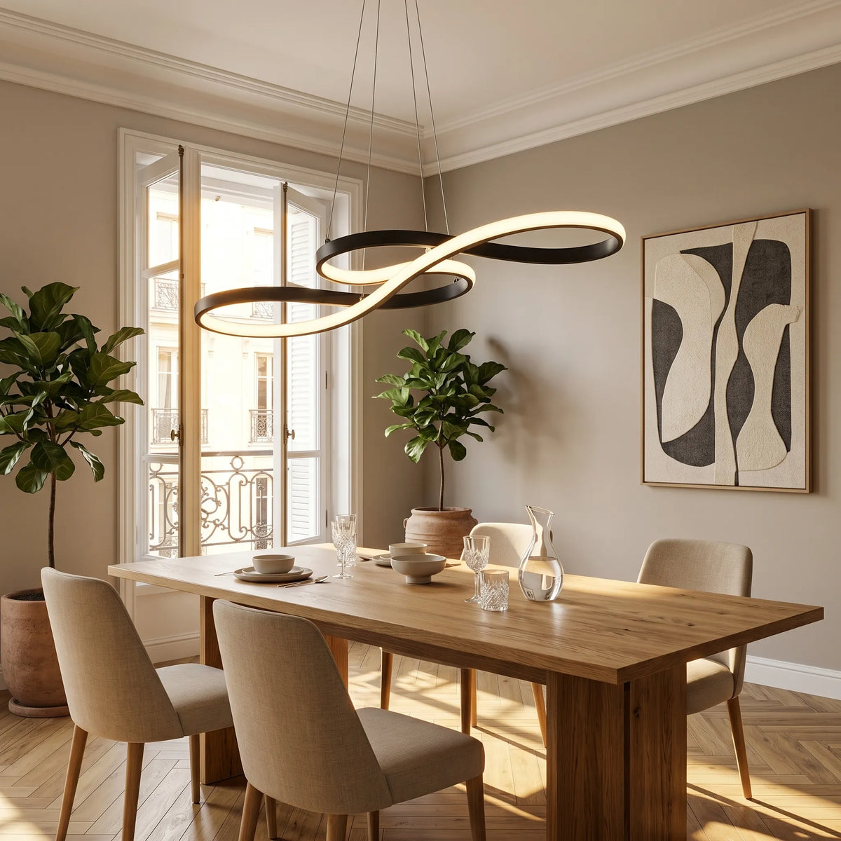 Lustre LED - Boucle Fluide | Éclisa