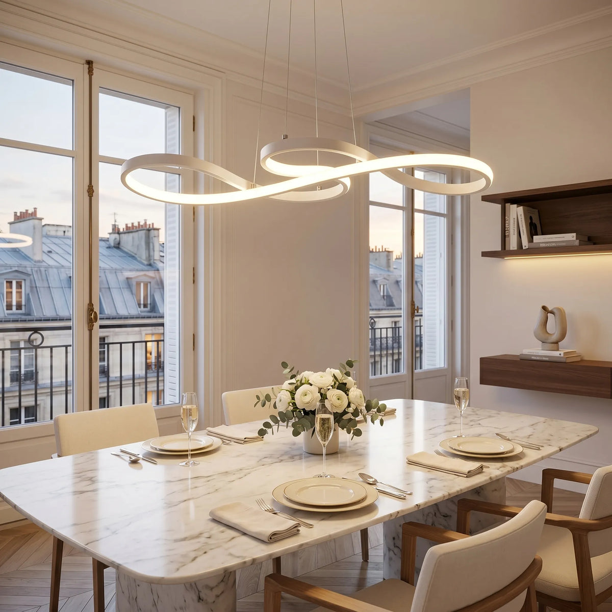 Lustre LED - Boucle Fluide | Éclisa