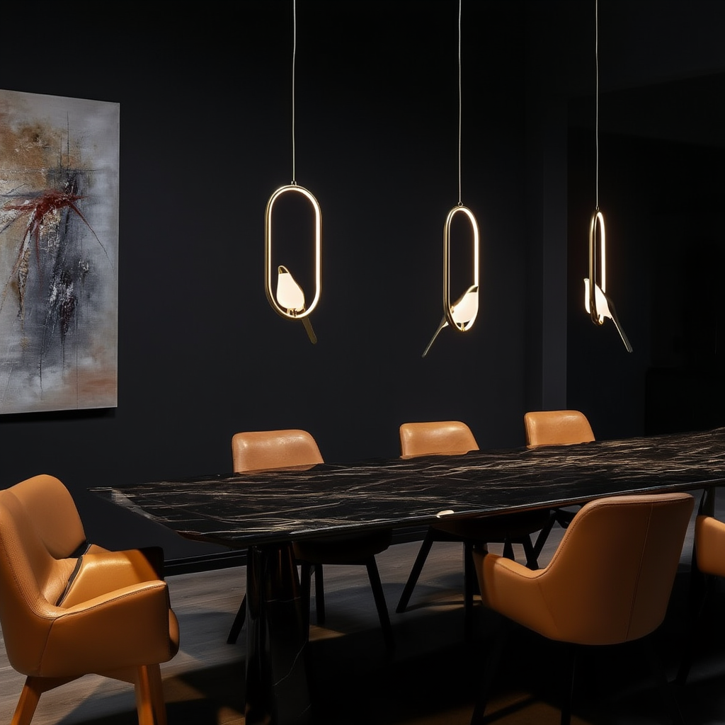 Suspension Oiseau LED Doré - Sculptural | Oisélia