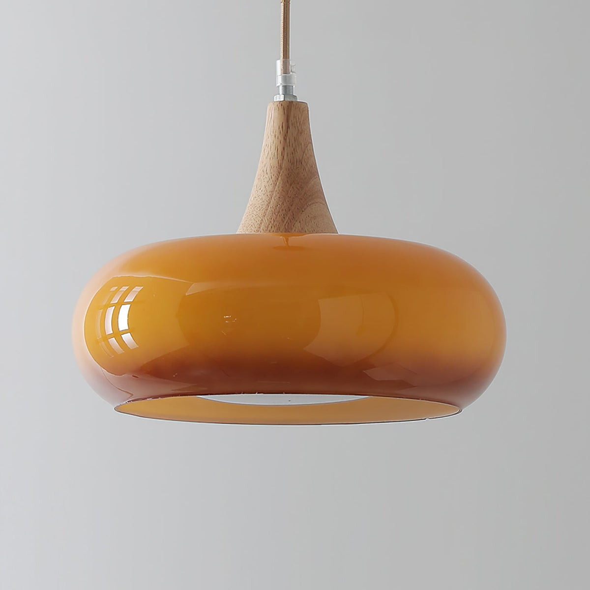 Suspension Bois & Verre Ambré - Lumière Chaude | Charléa