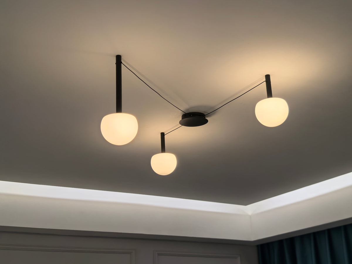 Plafonnier Globes Verre Givré - Sur-Mesure | Globéa