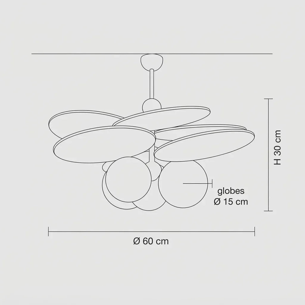 Plafonnier Frêne & Raphia - Trois Globes Opale | Ilvanne
