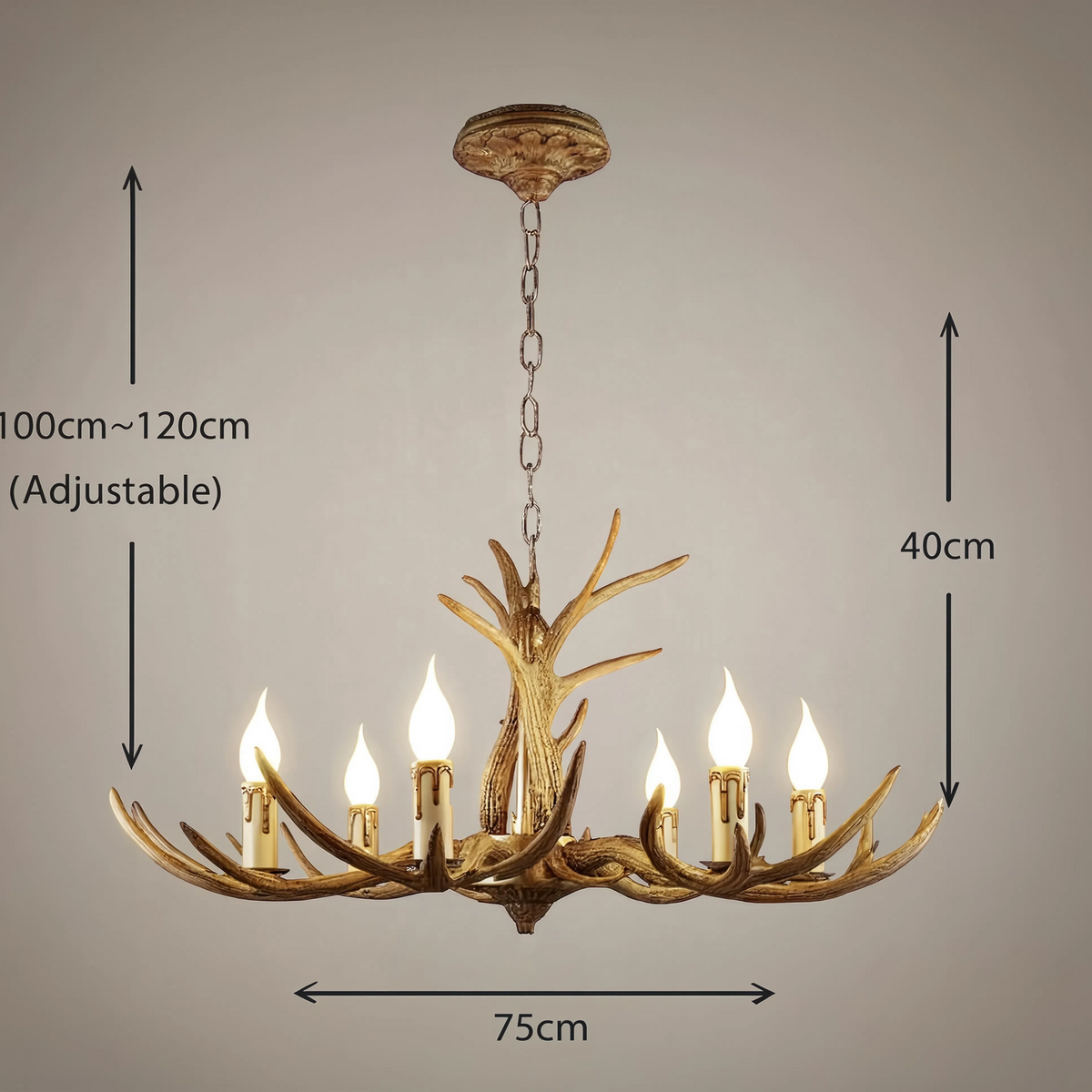 Lustre Bois de Cerf - Esprit Chalet | Cervalia