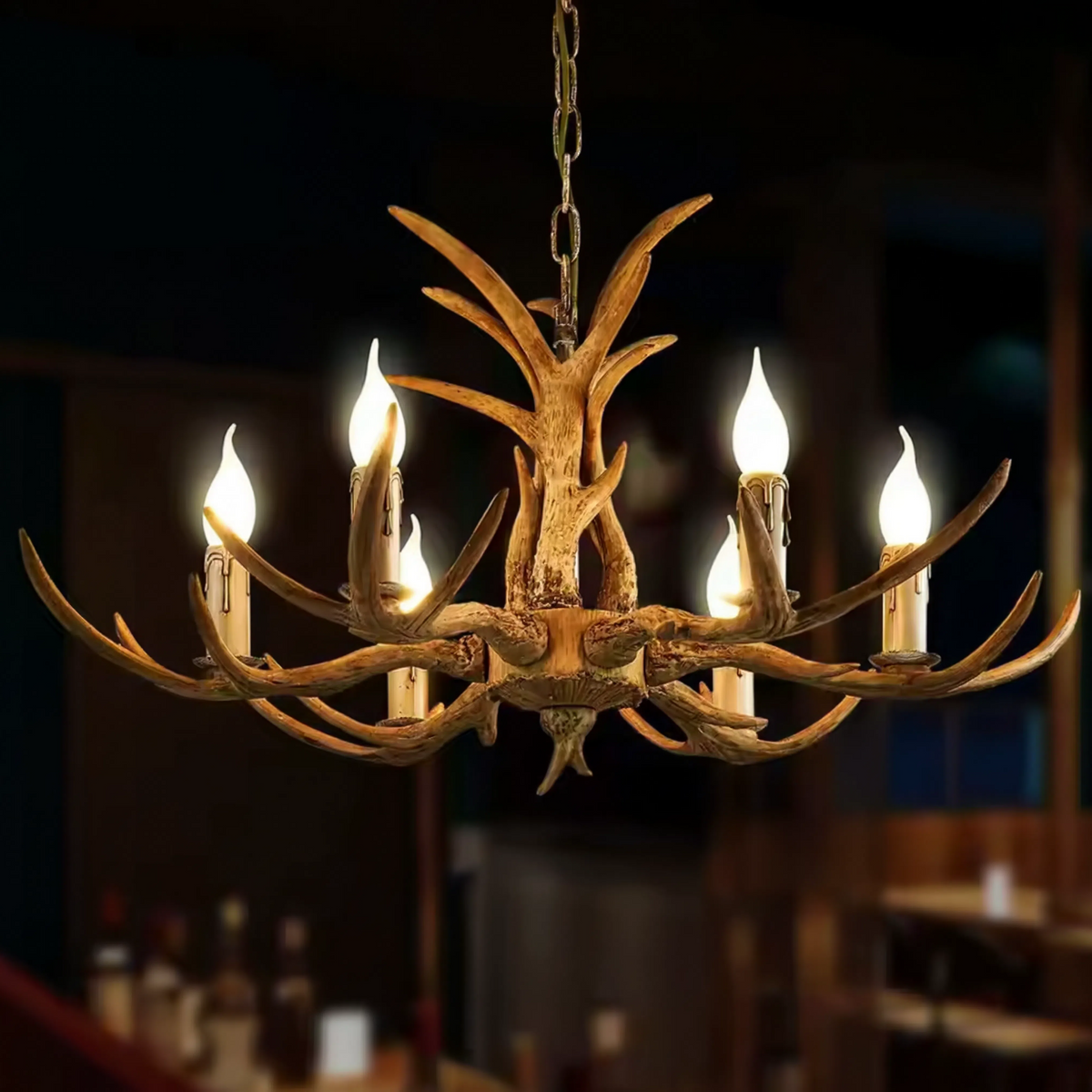 Lustre Bois de Cerf - Esprit Chalet | Cervalia