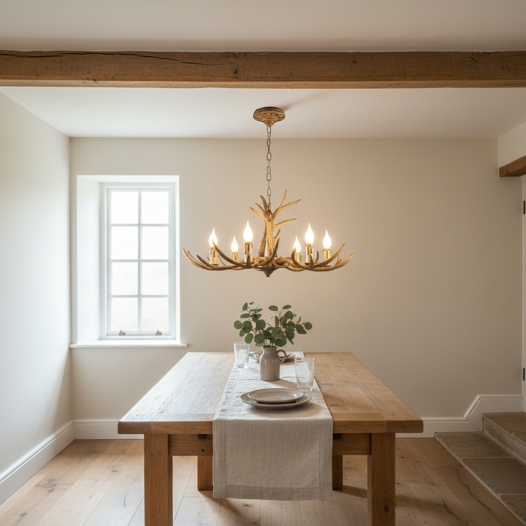 Lustre Bois de Cerf - Esprit Chalet | Cervalia