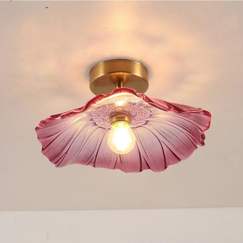 Plafonnier Verre Floral - Art Déco Coloré | Blossélia