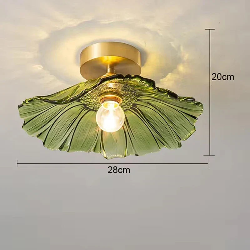 Plafonnier Verre Floral - Art Déco Coloré | Blossélia