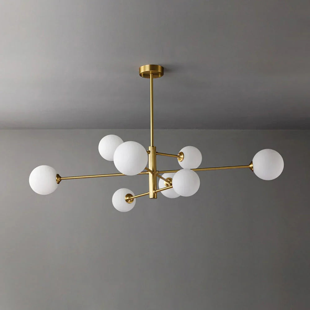 Lustre Moderne - Globes de Verre Opalin | Végalia