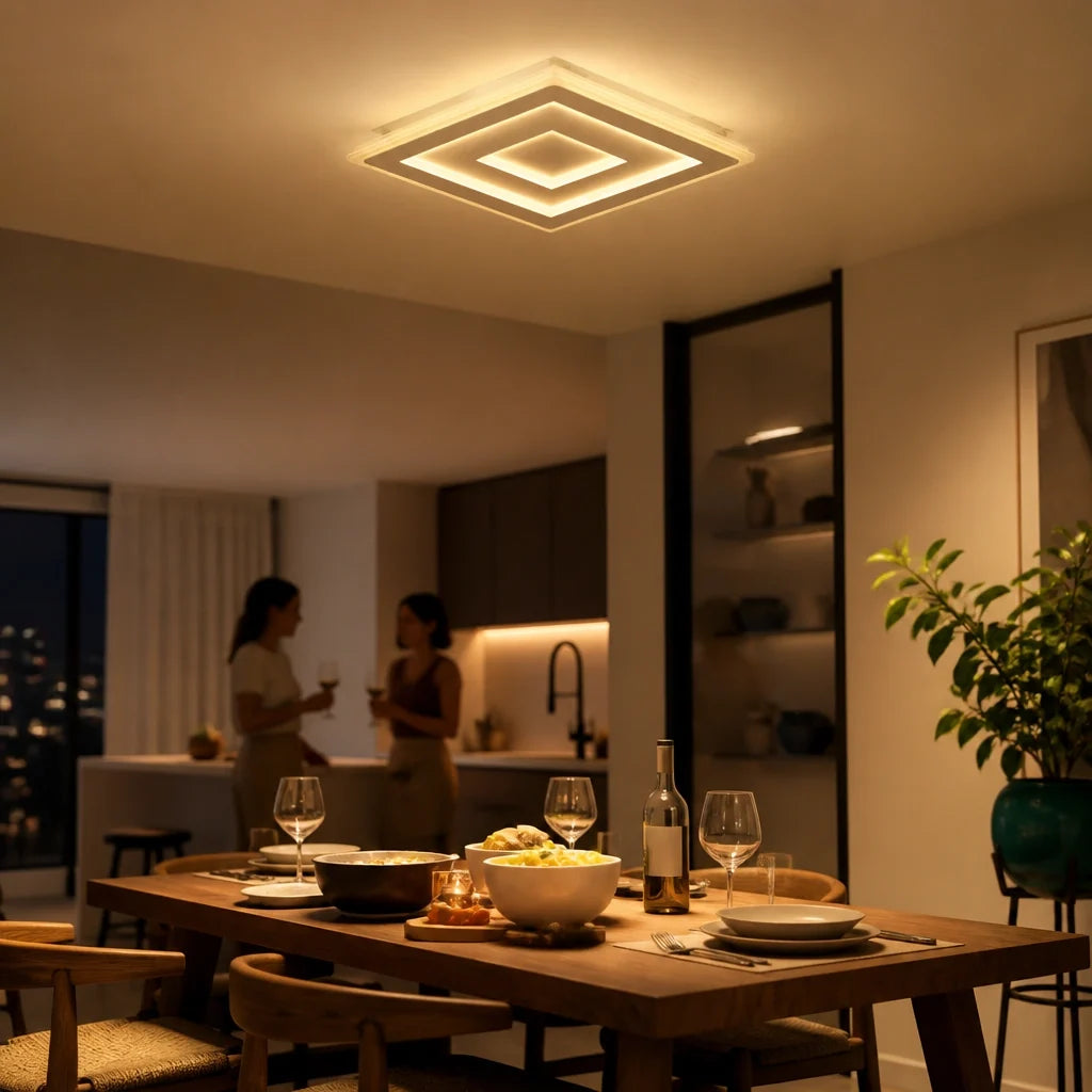Plafonnier LED Carré Ultra-Fin 40 cm | Carrélume