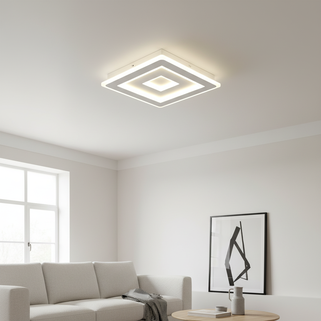 Plafonnier LED Carré Ultra-Fin 40 cm | Carrélume