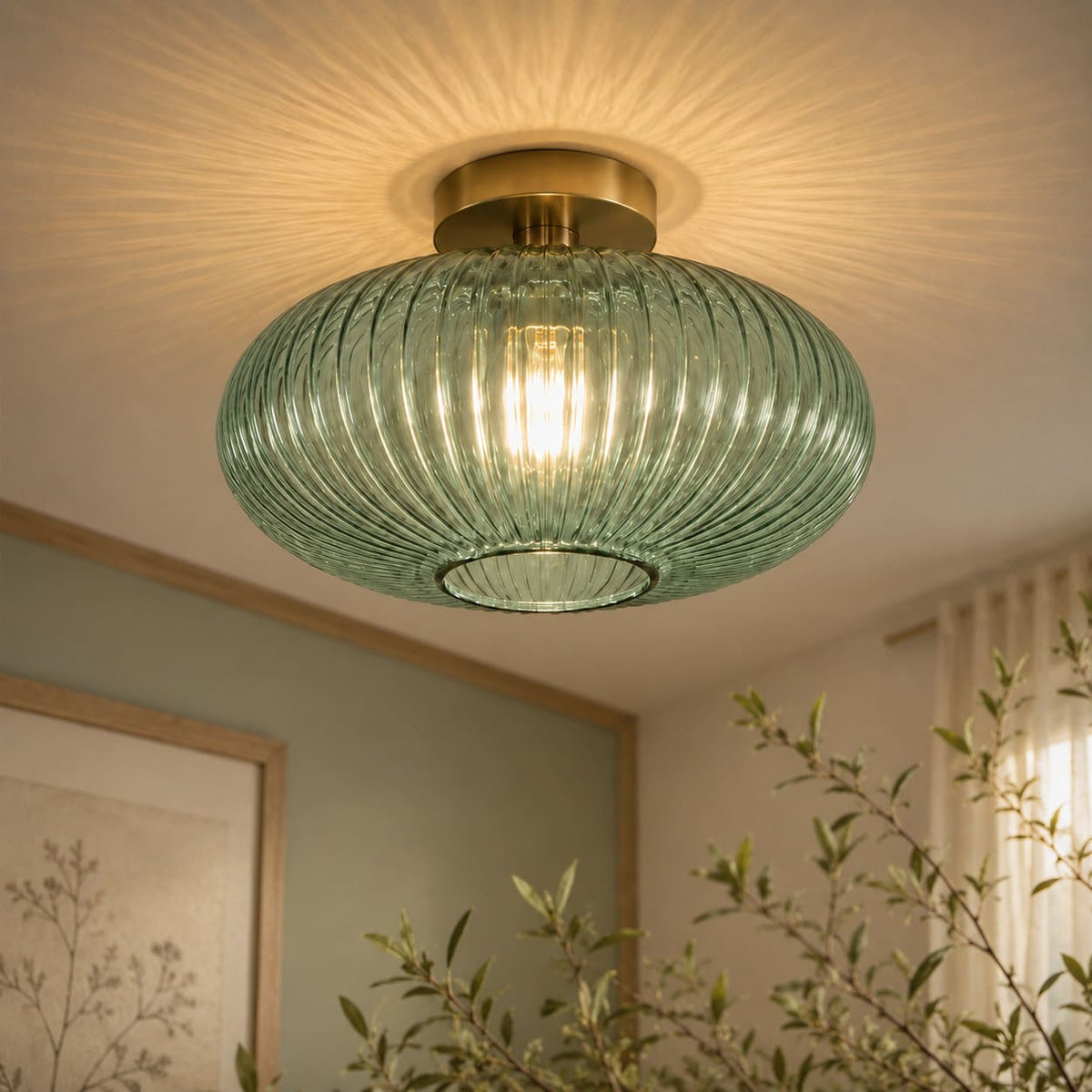 Plafonnier Vintage - Verre Soufflé Coloré | Cristalia