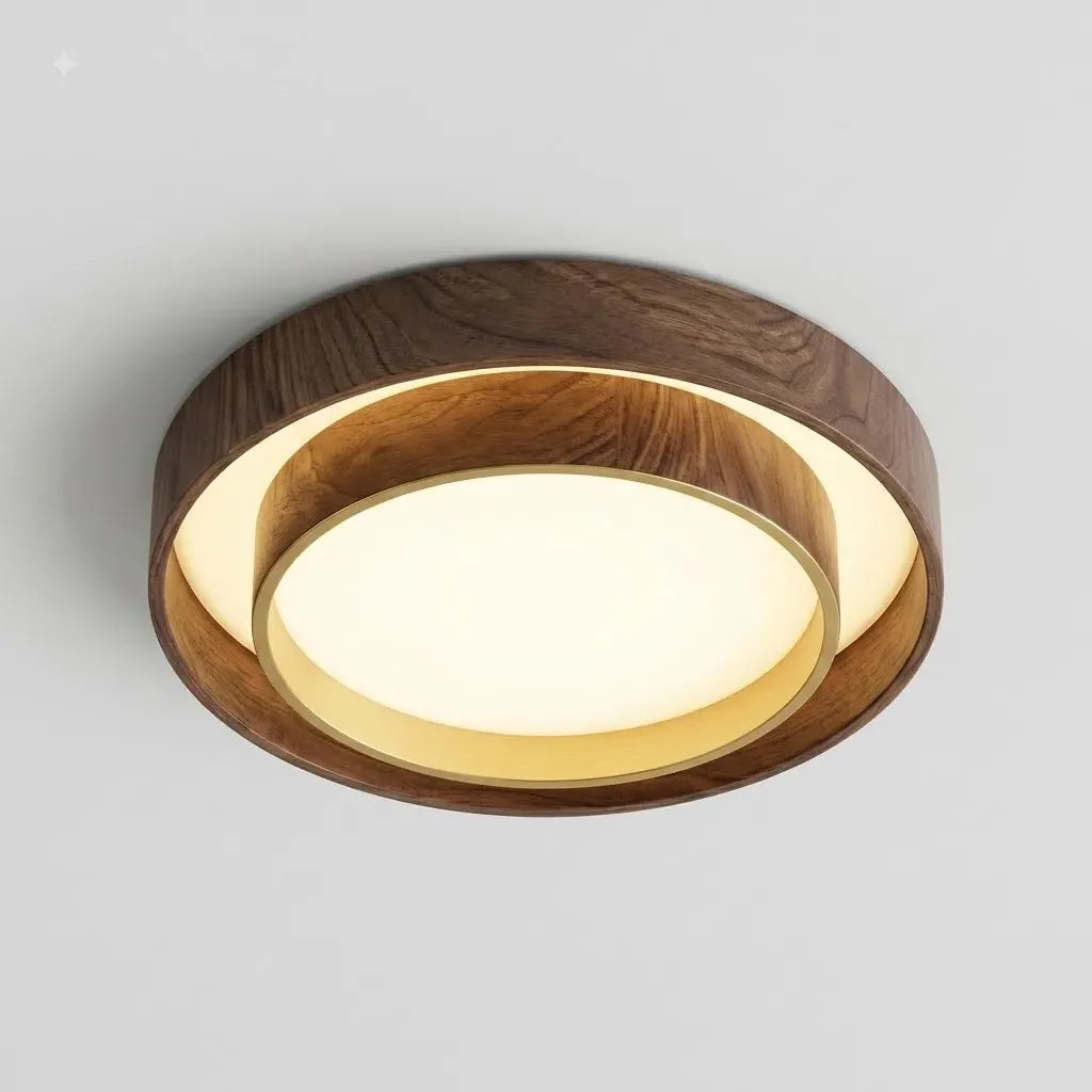 Plafonnier Bois de Noyer - Lumière Zen | Vakéa