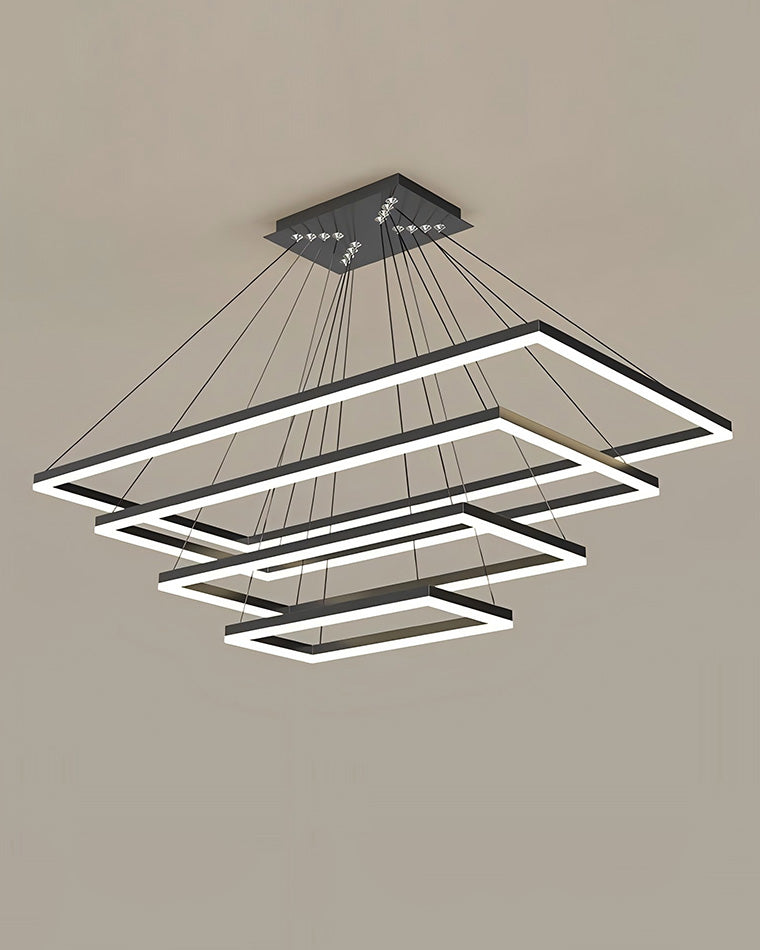 Lustre LED Rectangulaire - Étages Superposés | Tiéra