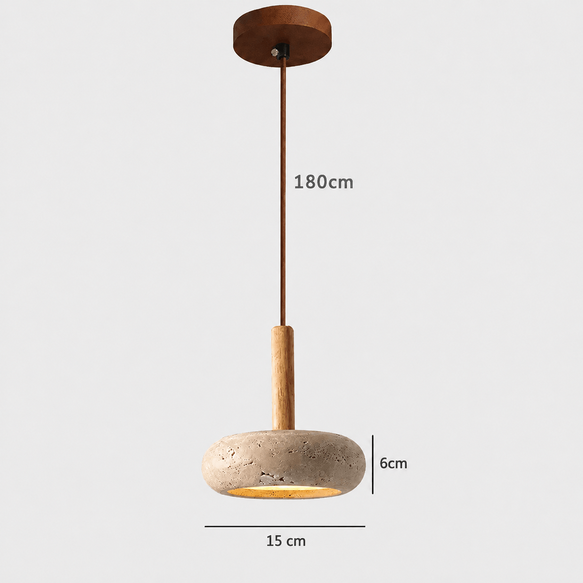 Suspension Travertin - Galet sur Bois | Livéa