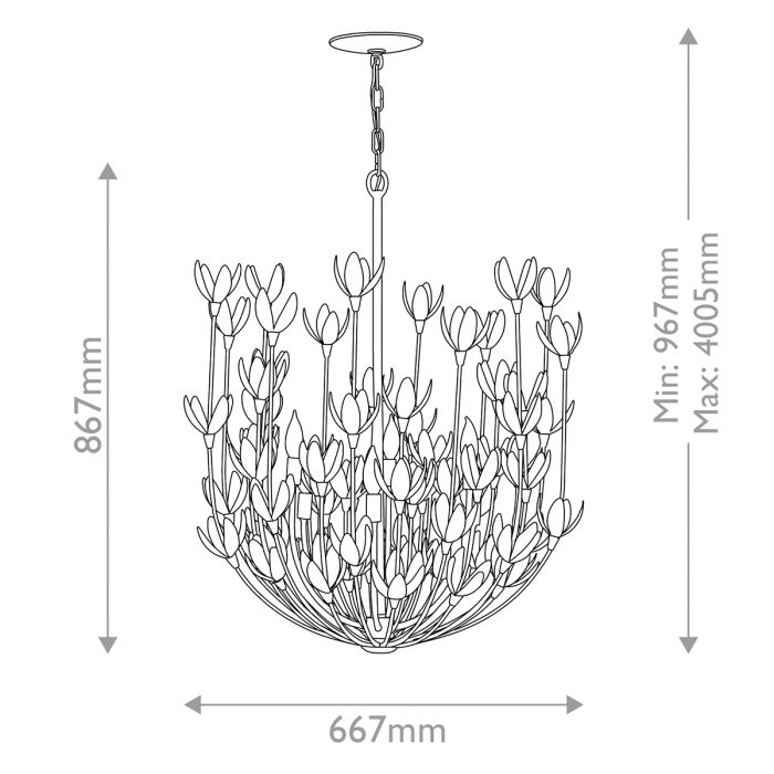 Lustre Moderne 6 Lumières - Or Bruni | Floréane