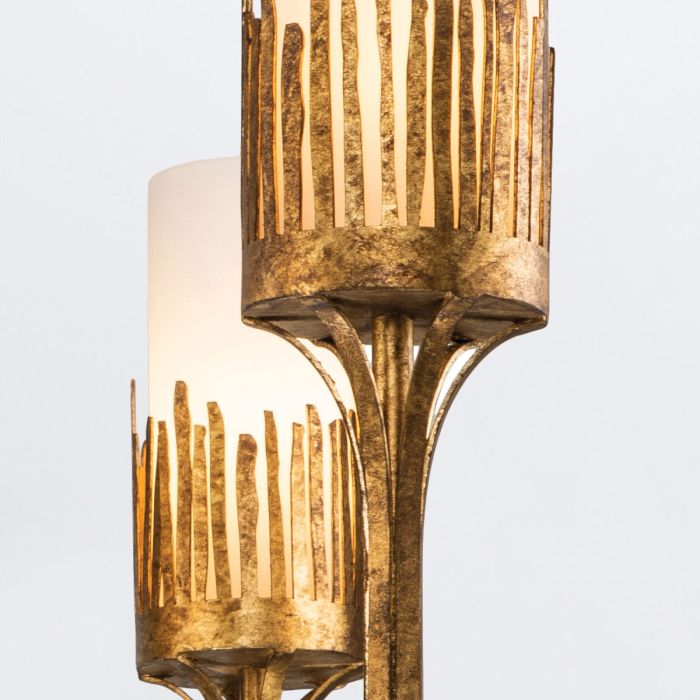 Lustre 6 Lumières - Feuille d'Or Patinée | Sawéa