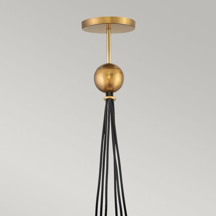 Lustre 6 Globes de Verre - Laiton Patiné | Skyléa