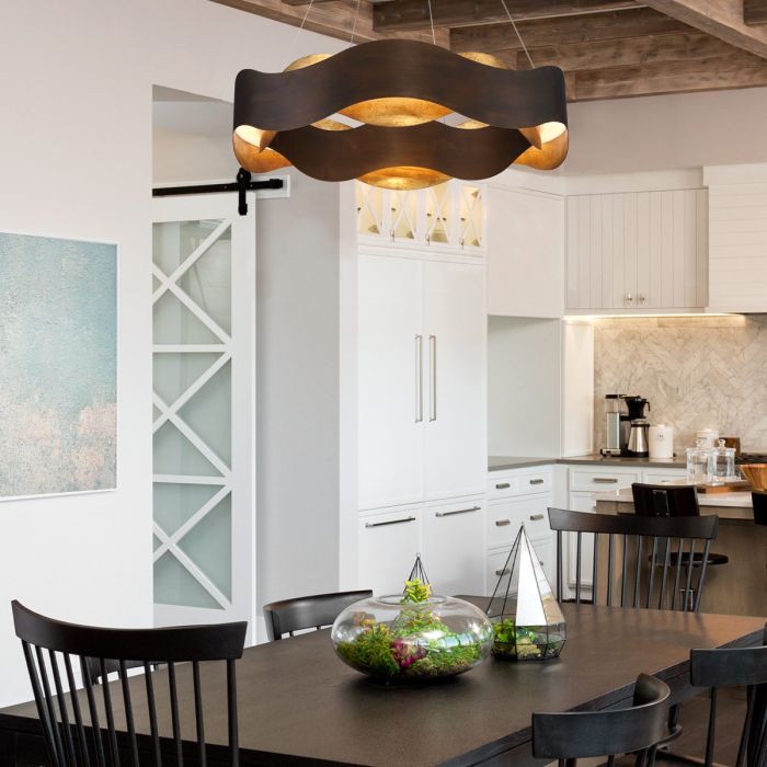 Lustre Anneau LED - Bronze & Or | Vaéna