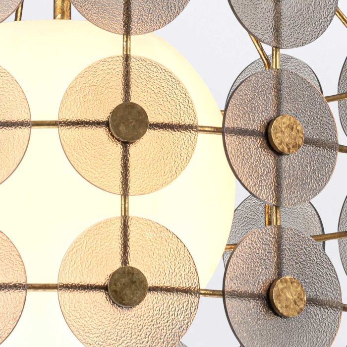 Lustre 3 Étages - Or Vieilli & Verre Fumé | Méridiane