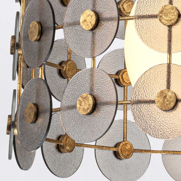 Lustre 3 Étages - Or Vieilli & Verre Fumé | Méridiane