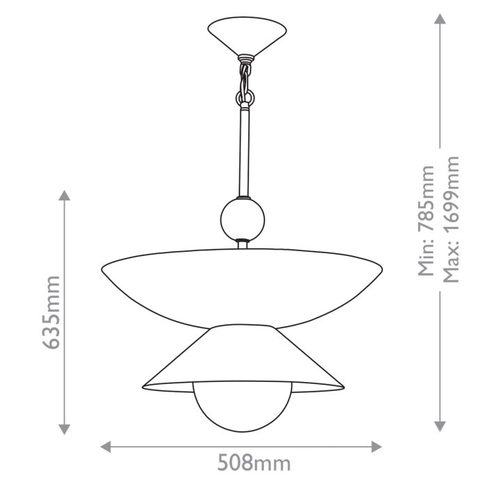 Lustre Mid-Century - Double Éclairage | Soucoupia