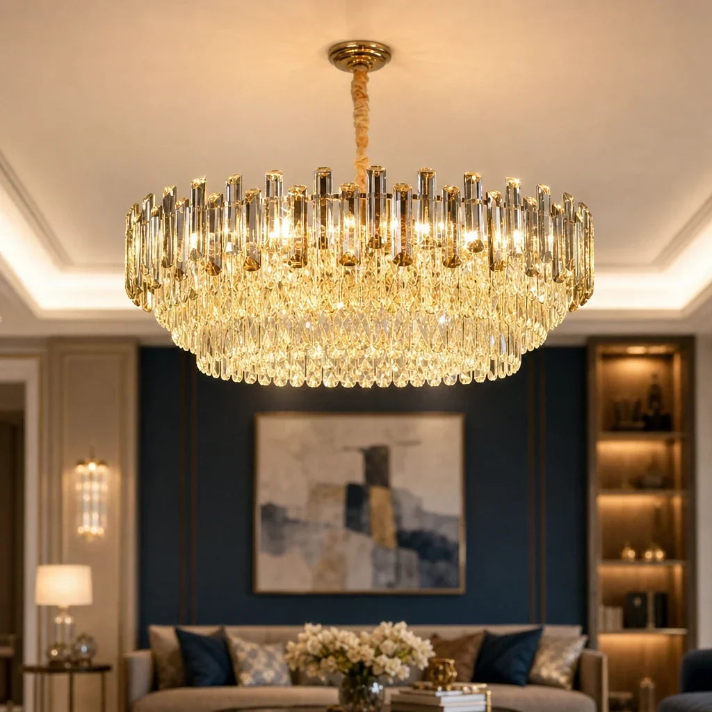Grand Lustre Cristal - Couronne Majestueuse | Aurélis
