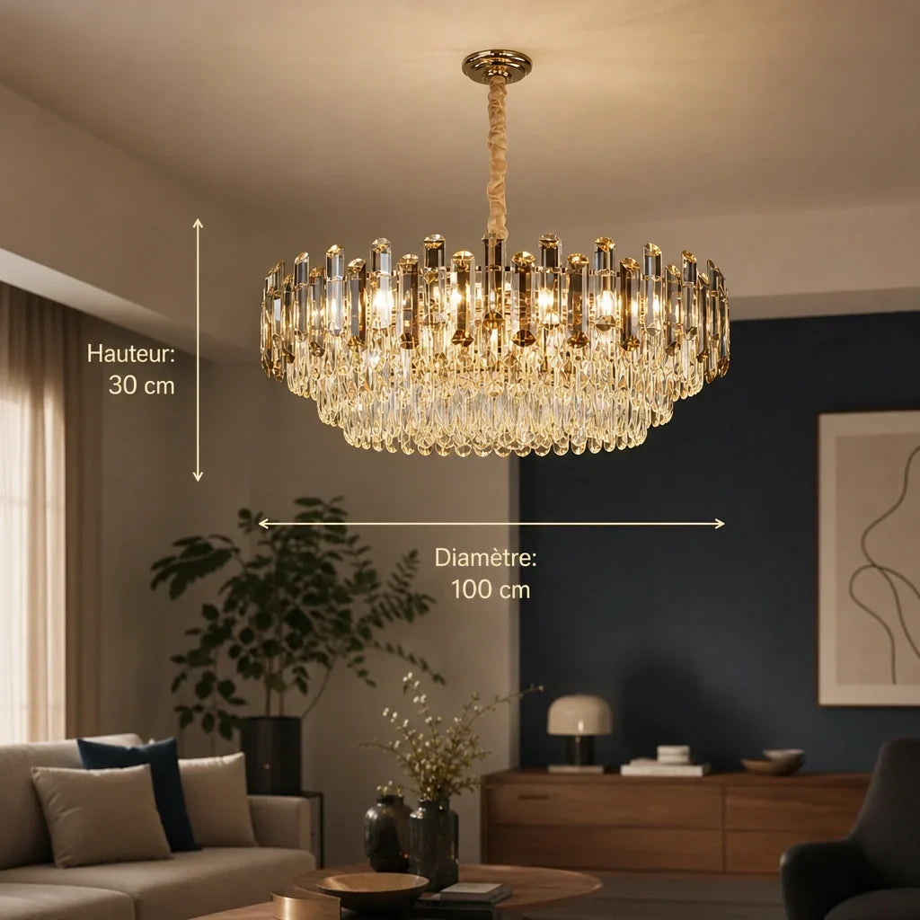 Grand Lustre Cristal - Couronne Majestueuse | Aurélis