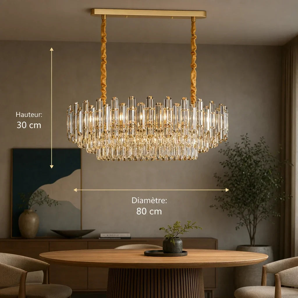 Lustre Linéaire Cristal - Rivière de Pampilles | Ruscéa