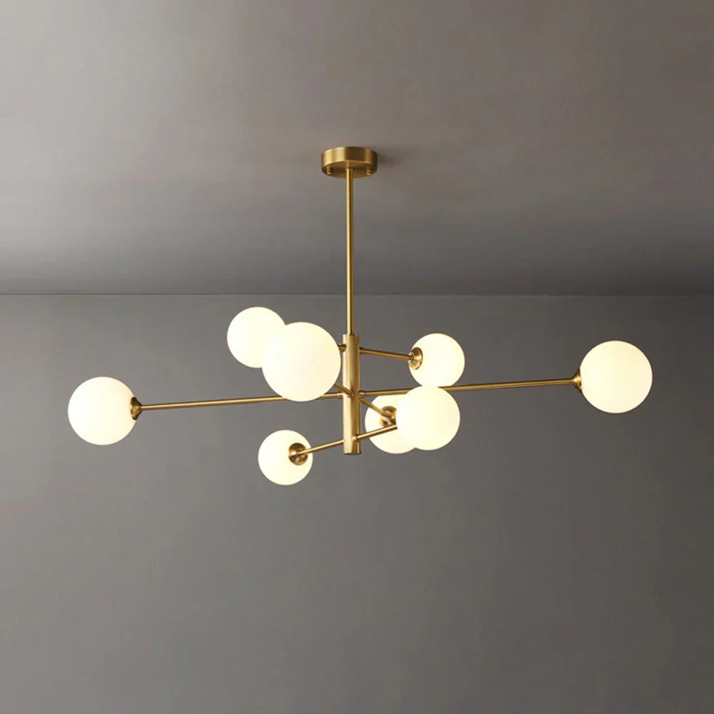 Lustre Moderne - Globes de Verre Opalin | Végalia
